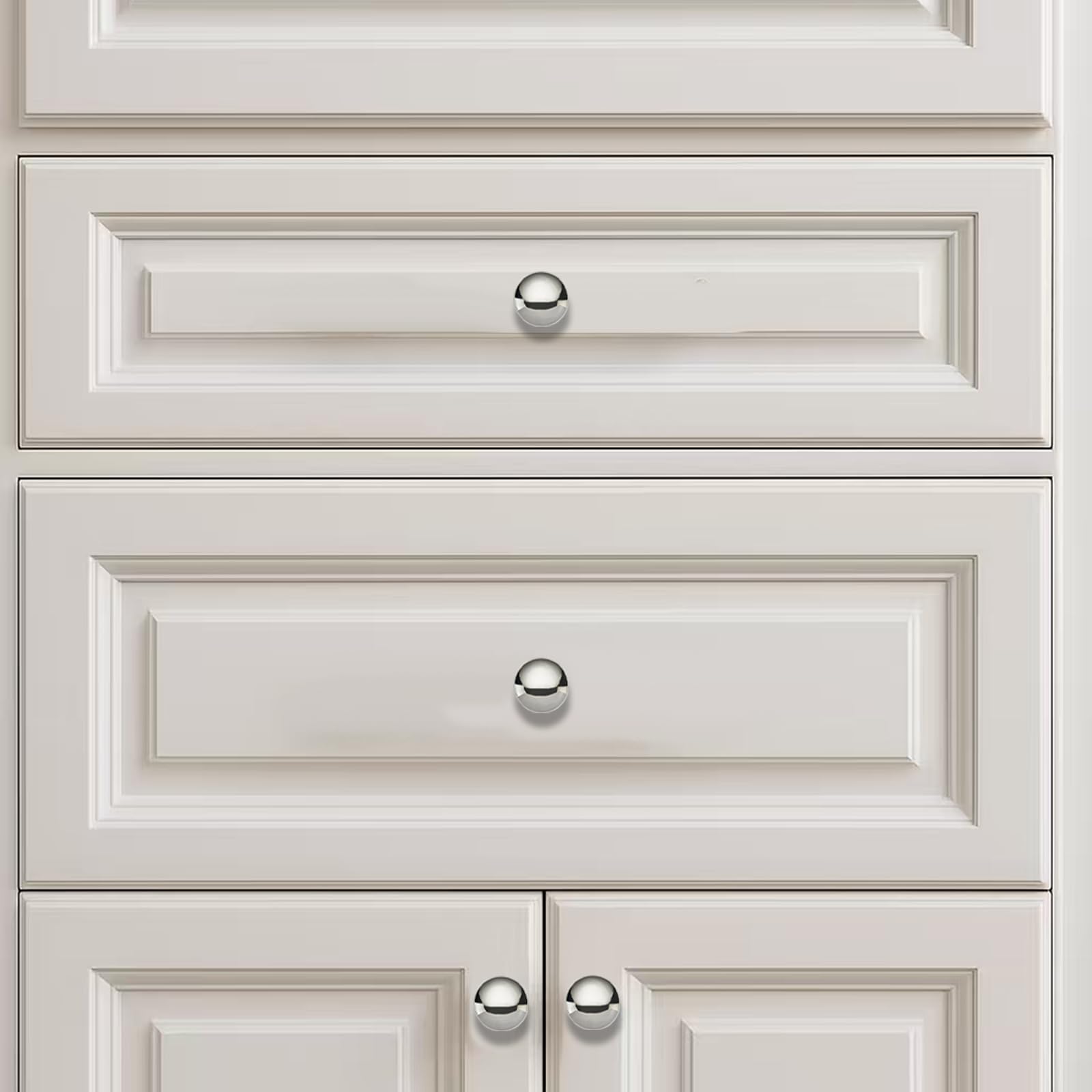 KHTUMEWARE-170028 Round Knob, Polished Nickel, 1-1/4 in (32 mm), 2-Pack in Polished Nickel — KHTUMEWARE