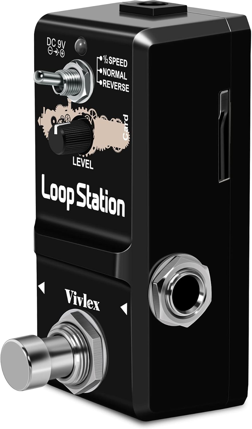 LN-332AS Looper Guitar Pedal Mini Loop Recording for Electric Guitar & Bass with 1GB Memory Card, 10 Minutes of Looping, Unlimited Overdubs, ½SPEED, NORMAL and REVERSE Mode