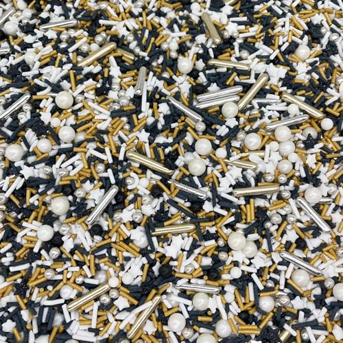 Image of Sprinkles | 4 oz | Gold and silver sprinkles | Metallic sprinkles | New year sprinkles | Glamour sprinkles | Sprinkle mix | Manvscakes
