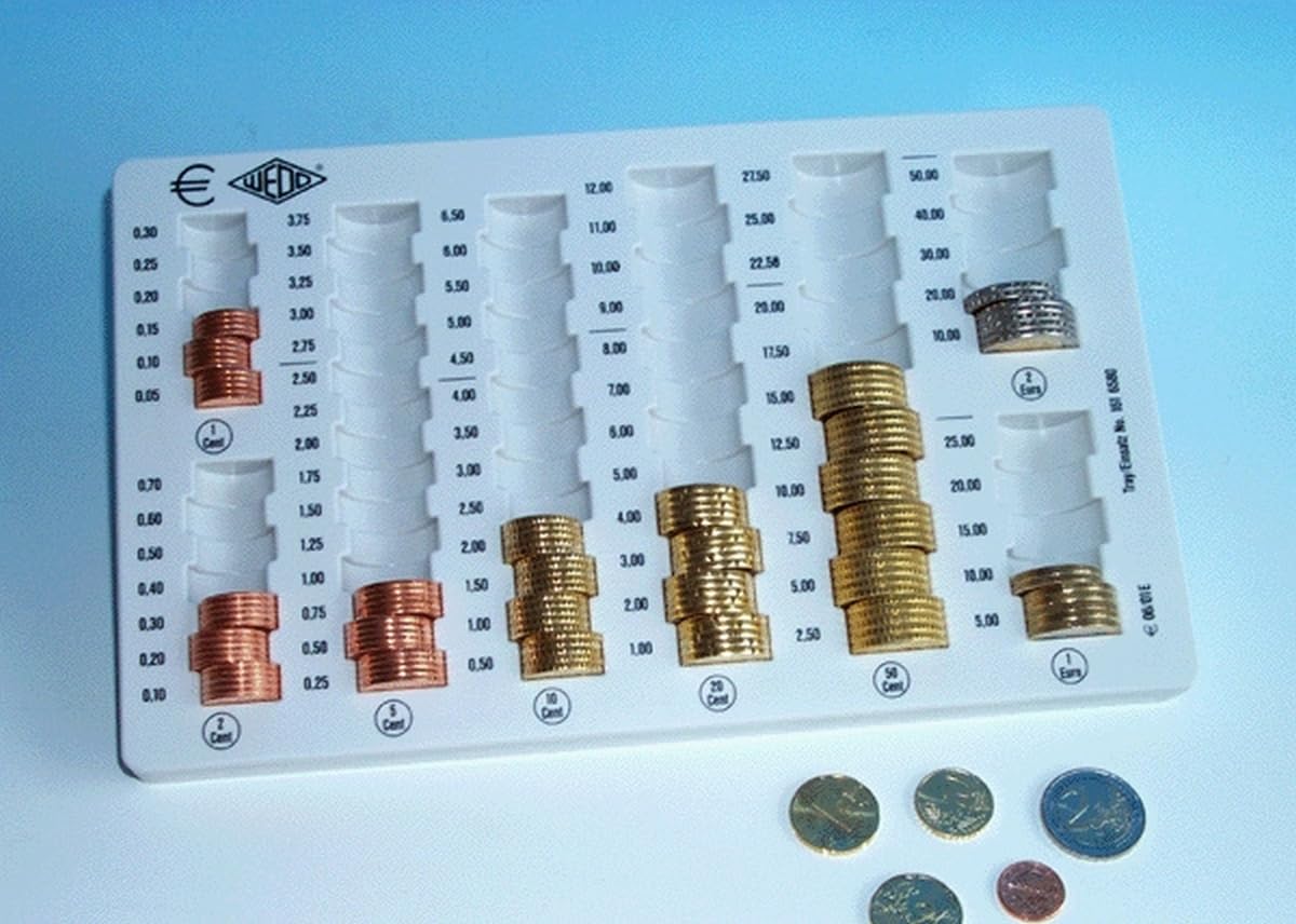 Wedo Münzzählbrett Hartgeldeinsatz lichtgrau