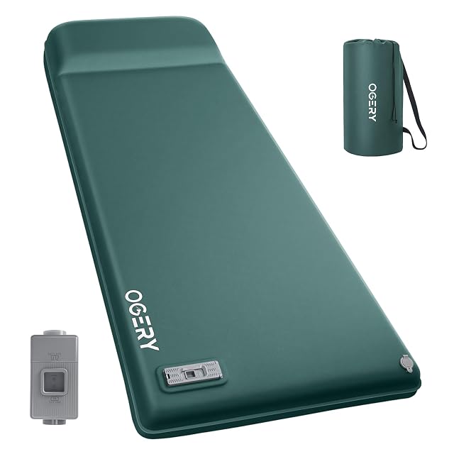 OGERY Self Inflating Sleeping Pad with Electric Pump 3 15 Ultra-Thick Memory Foam Camping Pad 4 Season Camping