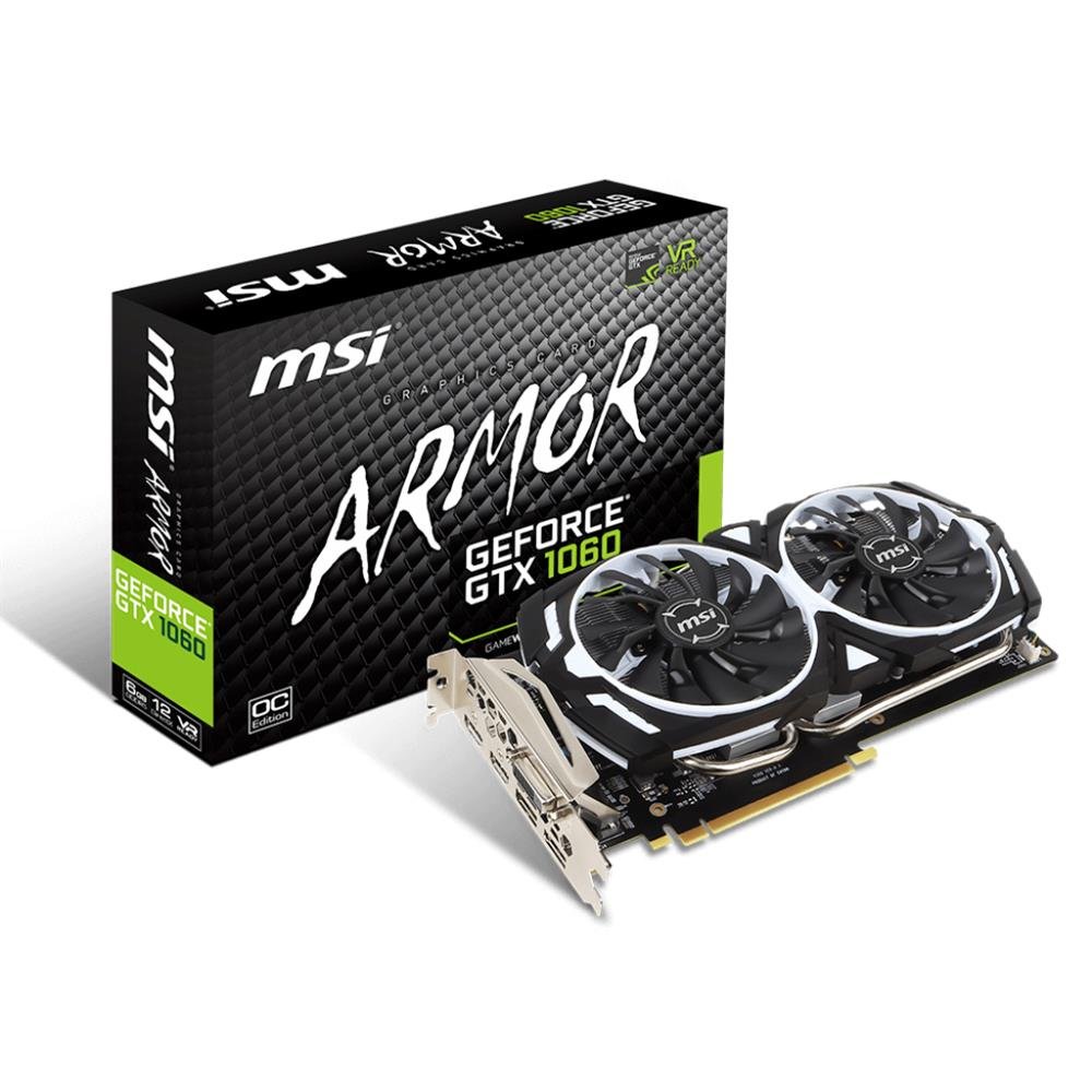 MSI GeForce GTX 1060 Armor 6G OCV1 6GB DDR5 RAM 192bit 1Xdvi 2xHDMI 2Xdp
