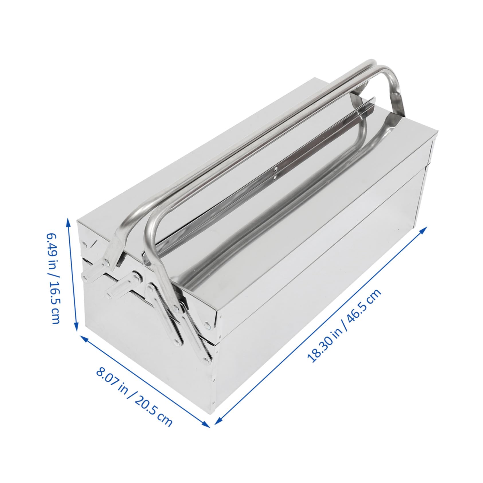Caja Plegable Plata de Acero Inoxidable, para Herramientas del Hogar