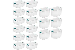 Sterilite Clear Latch Lid Storage Container Tote For Garage Storage Bins With Lids