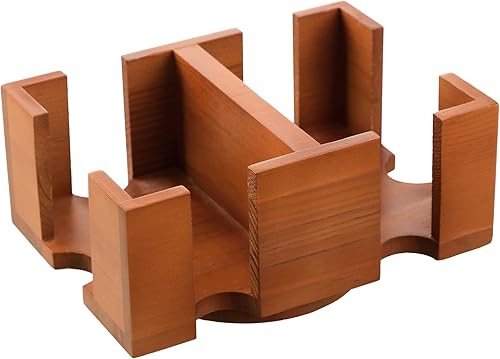 Bandeja de madera para cartas de canasta, soporte para tarjetas de 6 barajos, bandeja giratoria para cartas de juego de 360 grados, bandeja de doble