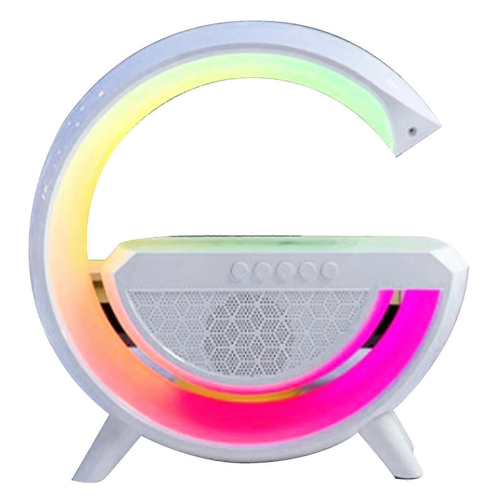 JOYHAPPST RGB Bluetooth Speaker Alarm Clock with Wireless Charging Function 3 in 1 Multifunction Wireless Speaker with Alarm Clock
