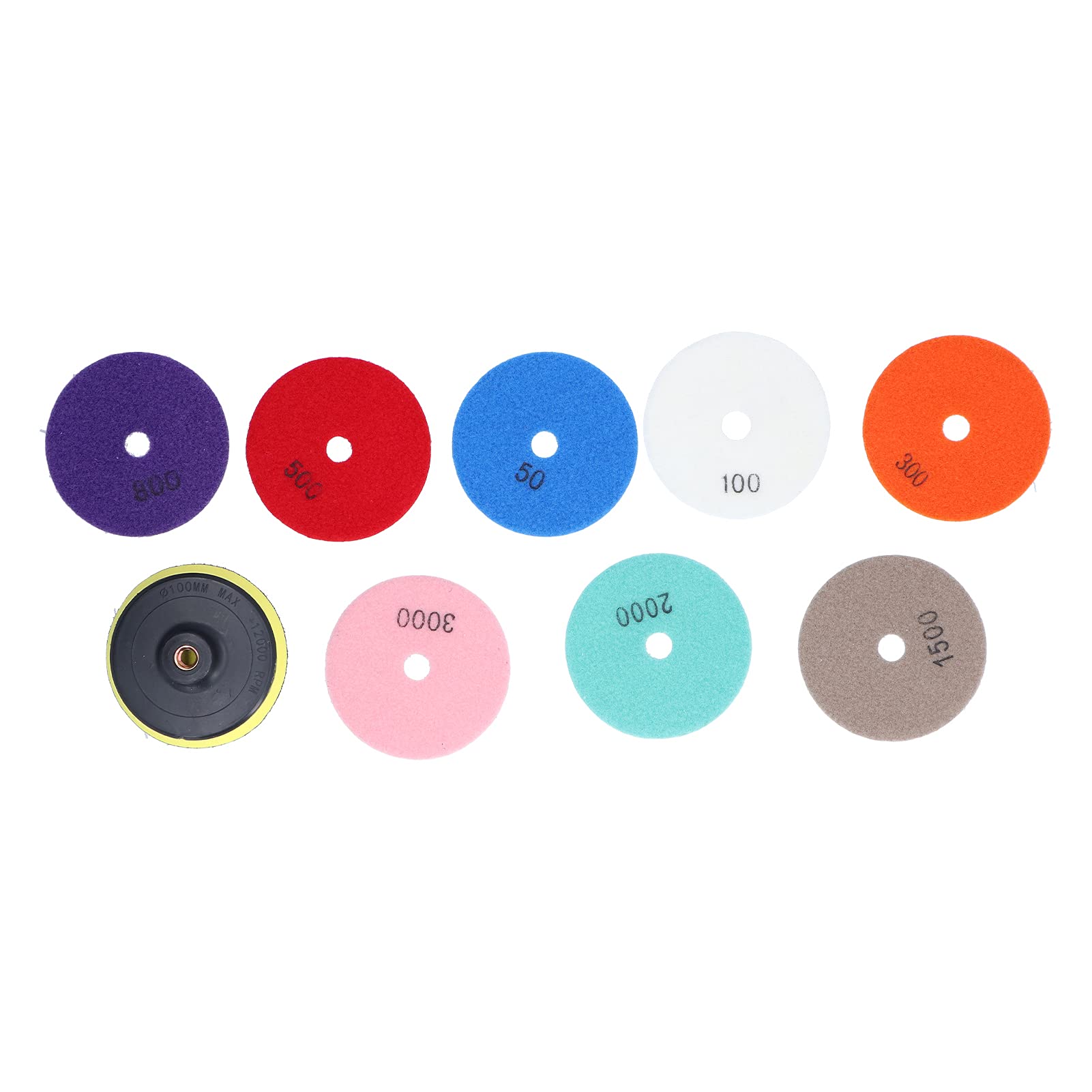 Leapiture 8Pcs Polishing Pads Sticky Disk 4in Concrete Polished Kit Versatile High Brightness for Polishing Marble Granite