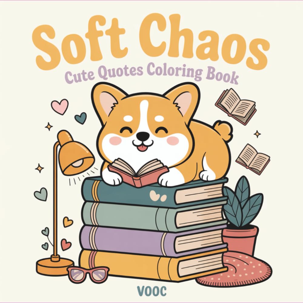 Soft Chaos : Cute Quotes Coloring Book for Adults Featuring Adorable Animals with Funny and Heartfelt Affirmations for Stress Relief and Self-Care (Pawsitively Naughty - Funny and Cute Coloring)