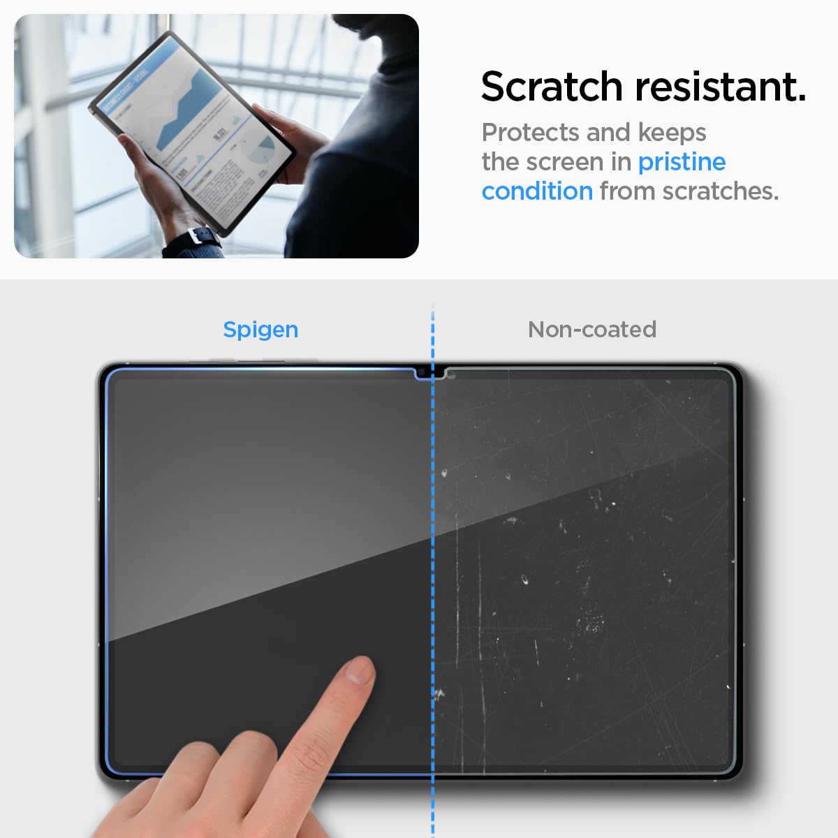 Spigen Glas.tR Slim Vetro Temperato compatibile con Samsung Galaxy Tab S10 FE Plus, Anti-graffio, Cristallino, Durezza 9H Pellicola prottetiva