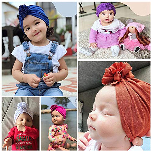 Huixiang Newborn Baby Head Wrap Hat Infant Cotton Soft Cute Nursery Beanie Headband Top Flower For Boy Girl #TOP6