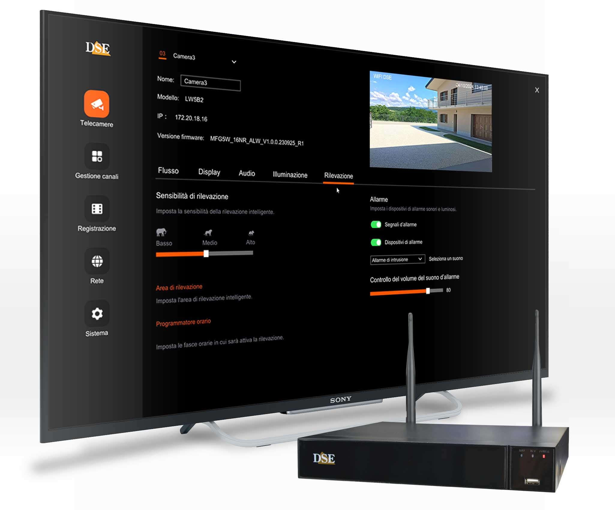 DSE Kit Videosorveglianza WiFi con NVR e 1-8 Telecamere Senza Fili 5MP, Illuminatore 30 m. Camere Deterrenti e Rilevazione AI, Flash, Sirena, VivaVoce | DSERKK-KIT5A-1/8 (Kit 5 telecamere)