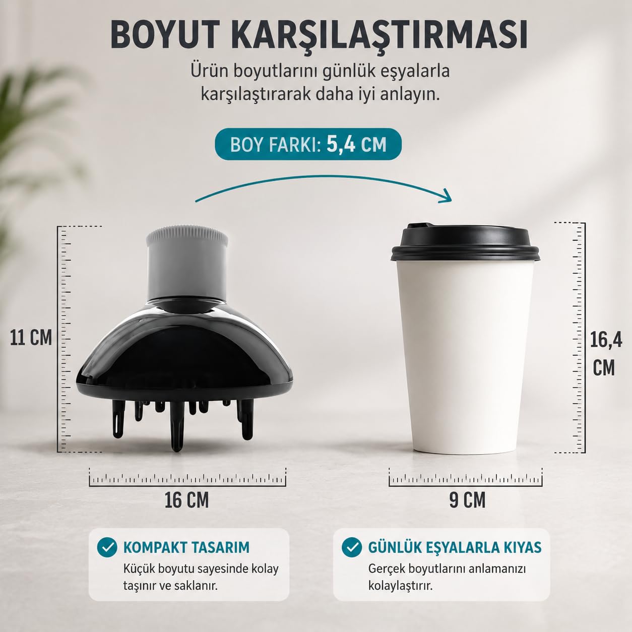 Transformacion Isı Ayarlamalı Fön Için Difüzör Başlık Dönerli Profesyonel Siyah, 721554