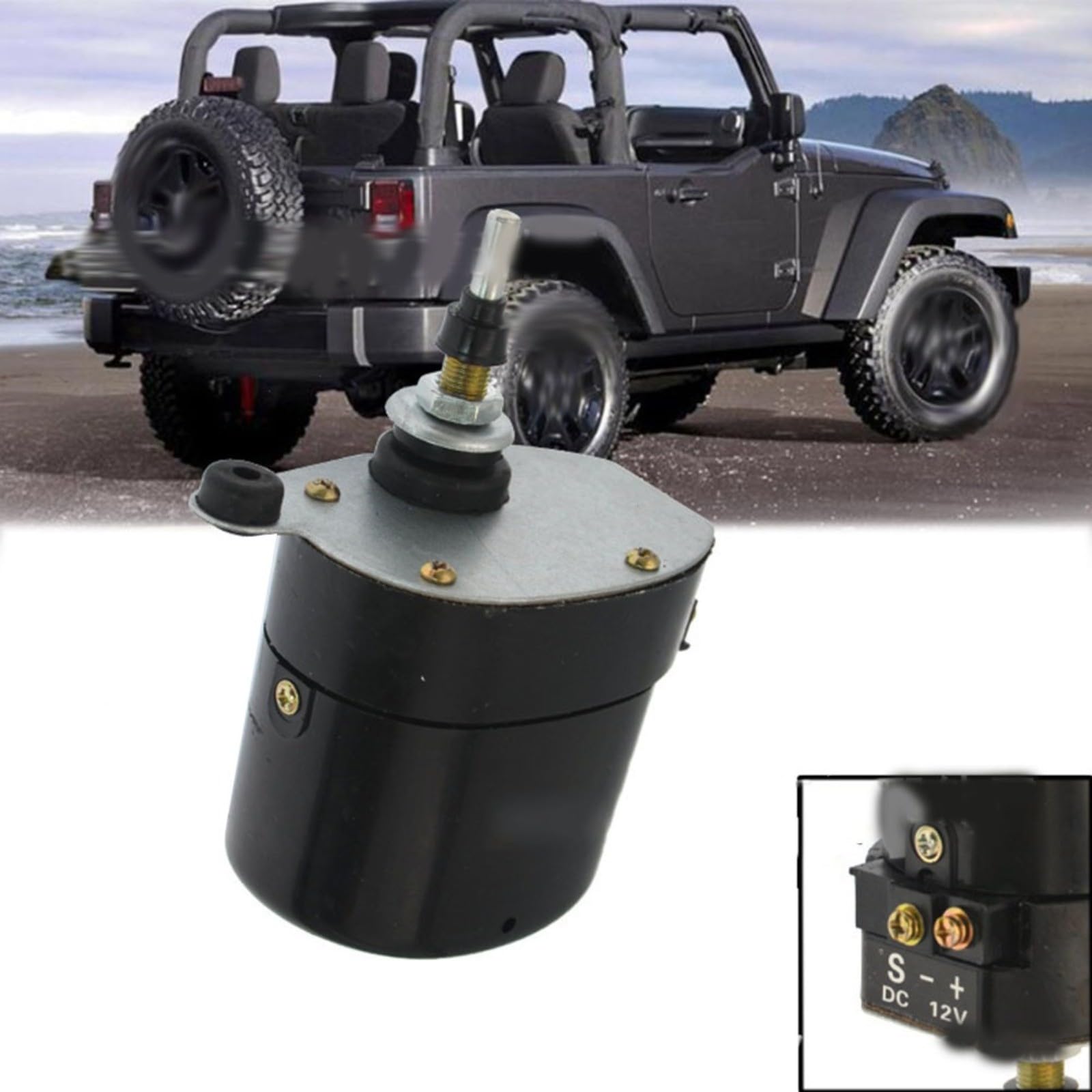 Moteur d'essuie-glace 12 V, essuie-glace universel compatible avec 01287358/7731000001/0390506510 pour bateaux de pêche et tracteurs de camping-cars, caravane-ATV-UTV (moteur)