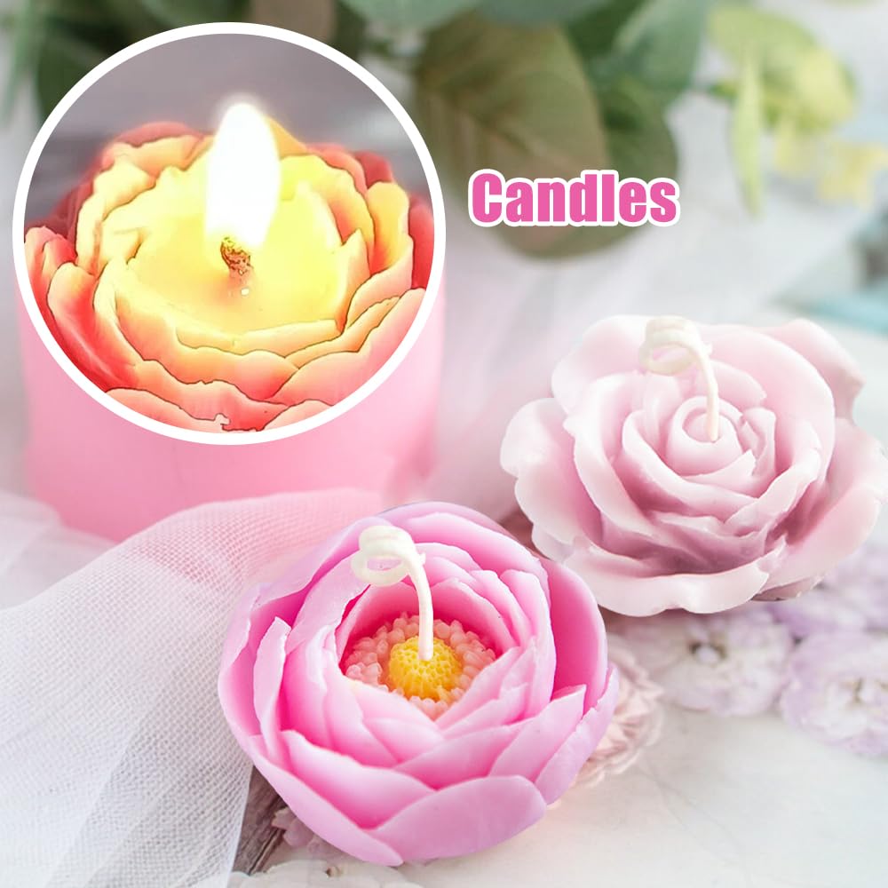 Moule en silicone pour bougie fleur rose - Moule pour bougie couple romantique - Moule pour bougies de