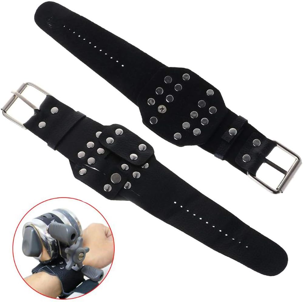 2 Pack Wrist Guard Protector PU Wristband for Archery Hunting Fishing Shooting Slingshot, Black