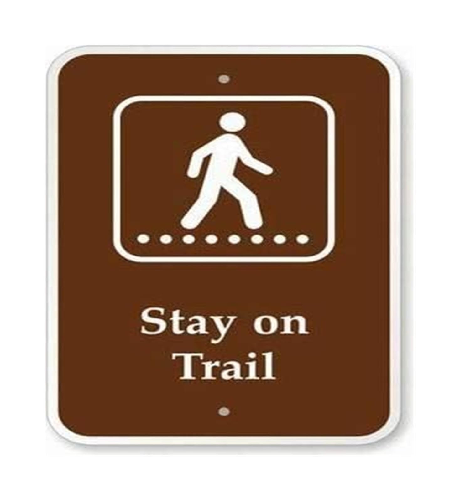 FNYUVNFAF Campground Sign Stay On Trail Metal Sign for Hiking Trail Outdoor Park Warning Sign (8 X 12 in)