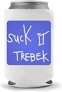 Suck It Trebek Sean Connery | Funny Can Sleeve Novelty Coolie | Craft Brewery Gag Party Beer | Joke Drink Can Cooler | Beverage Can | White Elephant Gifts | Neoprene