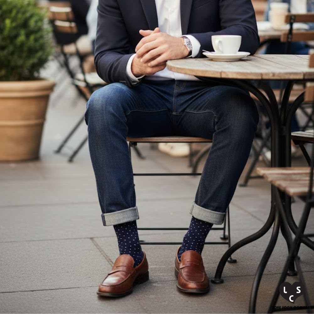 Love Sock Company Premium Organic Cotton Dress Socks for Men – 5 Pack Luxury Bundle with Seamless Toe & Stay-Up Cuff – 7-12