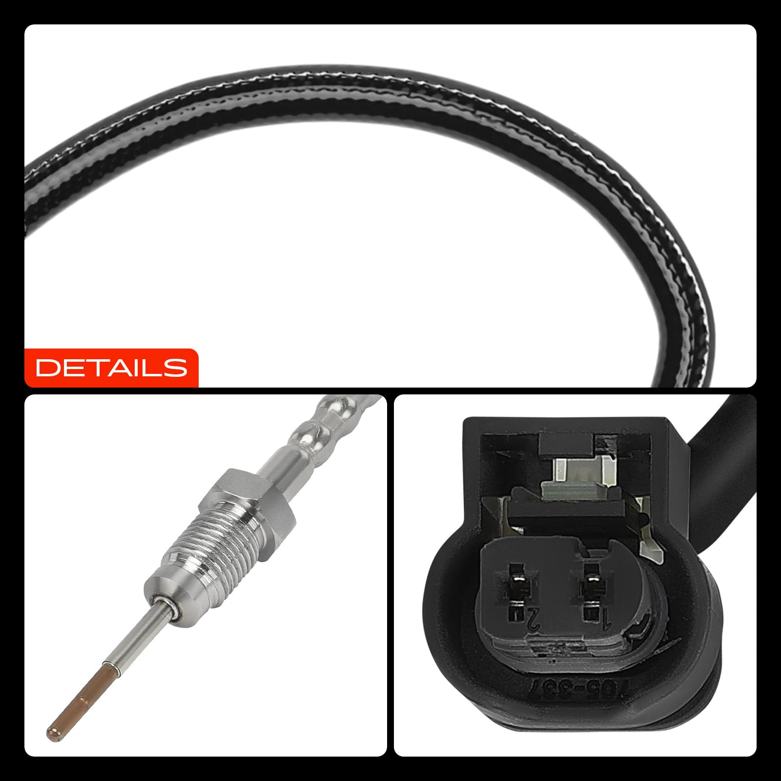 Frankberg Capteur de température des gaz d'échappement en amont du filtre | Compatible avec: Série 5 Gran Turismo F07, 3 Gran Turismo F34, Série 3 Touring F31, Série 5 F10, X1 E84, Série 1 F21