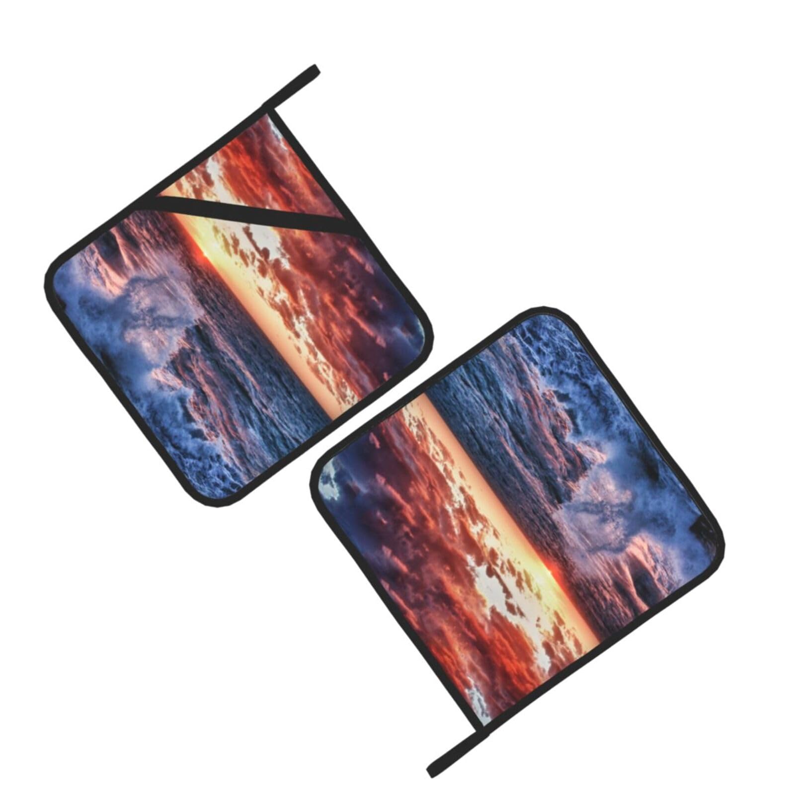 Sea Spray and Sunrise Printed Oven Pot Holders Set of 2 Pcs Heat Resistant Kitchen Microwave Potholders for Cooking Baking Grilling