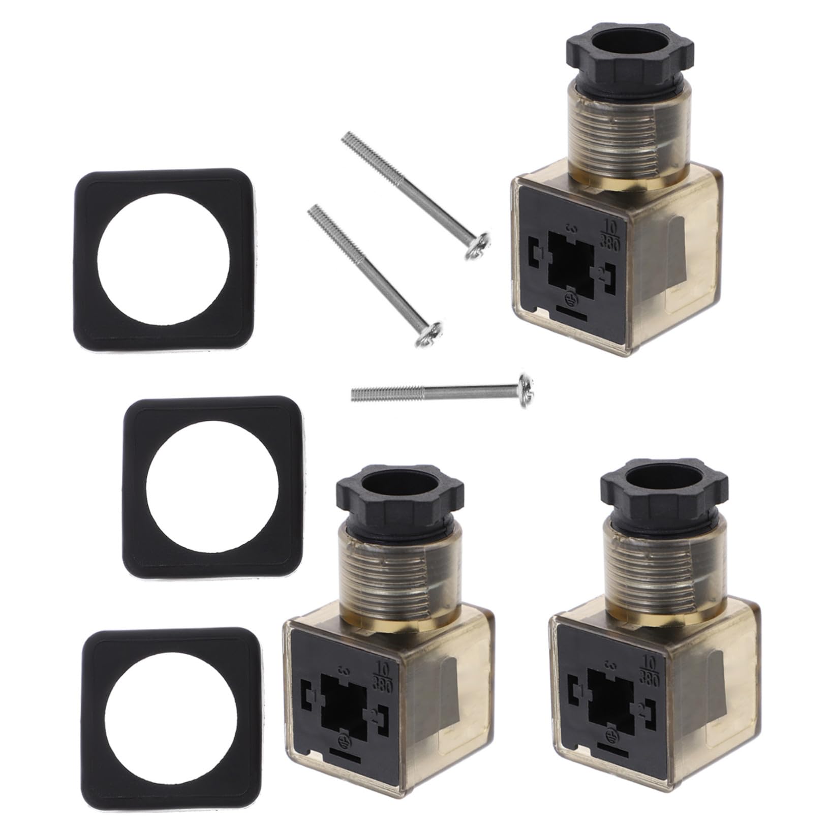 3 Poliger Magnetspulenstecker mit LED Anzeige und Langlebiger Anschlussdose aus PP und Gummi Geeignet für Wasserdruckventile und Hydraulische Systeme