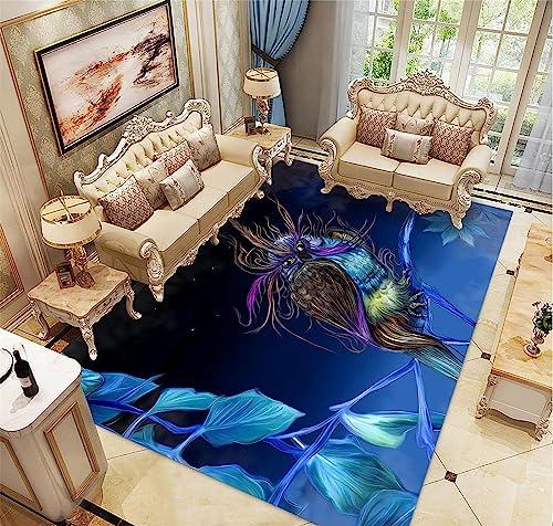 Tapis De Salon, Tapis De Chambre, Tapis pour Enfants, Tapis De Salle De Bain, Tapis Maternelle Hibou des Animaux, Doux Au Toucher, Dessous Antidérapant,...
