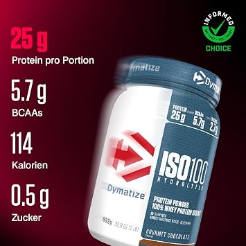 Dymatize ISO 100 Hydrolysed Gourmet Chocolate 932g – Whey Protein Hydrolysate + Isolate Powder
