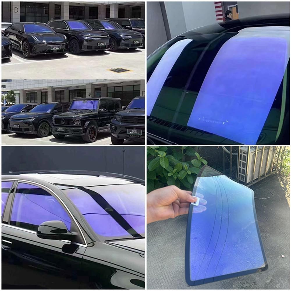 Blueshyhall Auto Tönungsfolie 70% VLT Tiefes Lila, Solarfolie UV-Schutz Autofenster Sichtschutz Wärmeschutz Sonnenschutz Folie für Heckscheibe Seitenfenster Dach Fenster Innen (75 x 300 cm)