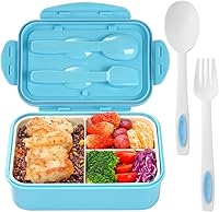 Vista 11 de LOVINA Cajas Bento para Adultos – Contenedor de almuerzo Bento de 1100 ML para niños con cuchara y tenedor – Tamaño perfecto duradero para comida