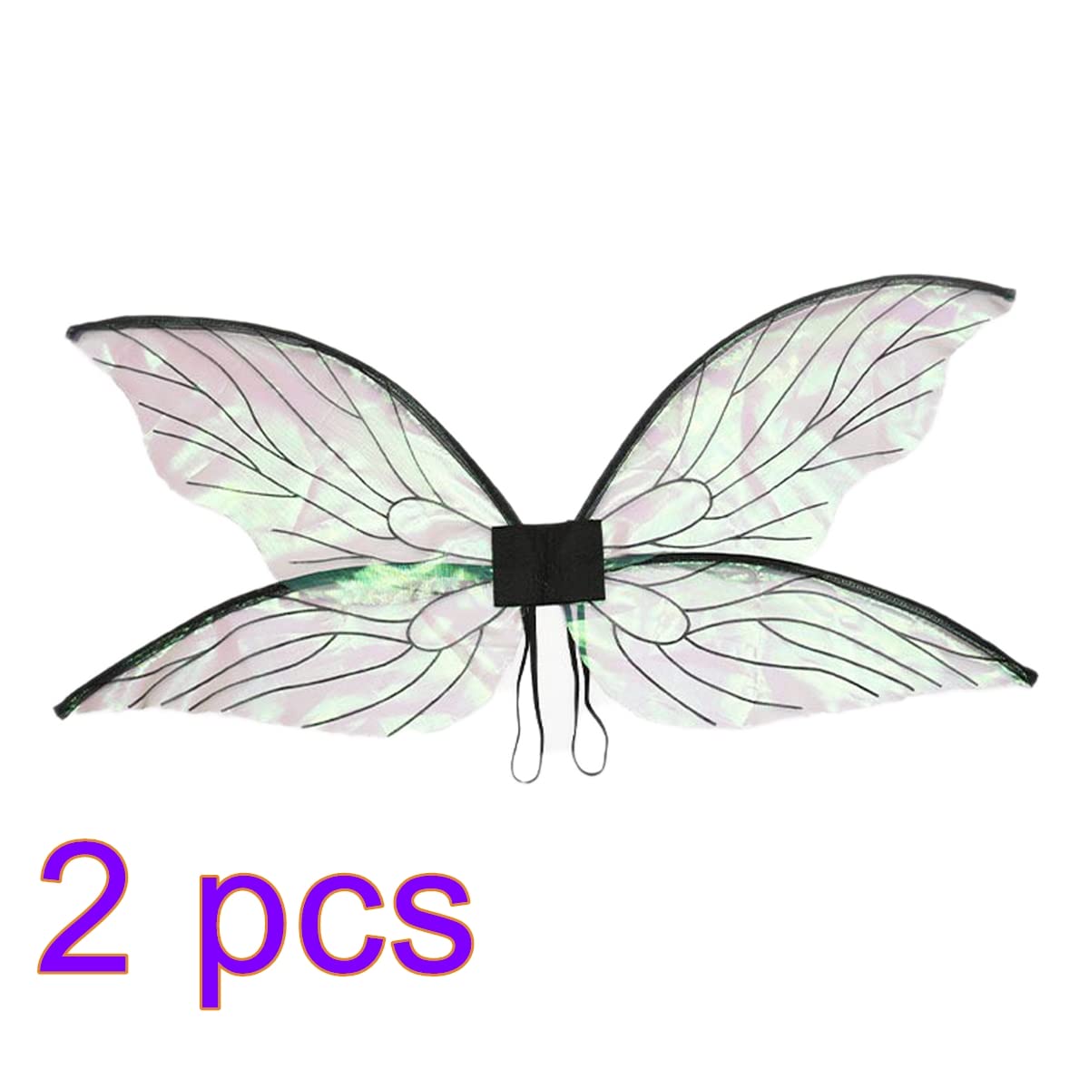 Ailes De Papillon Cosplay - Lot De 2 - Orange - Avec Sangles Élastiques - Pour Déguisement Fête