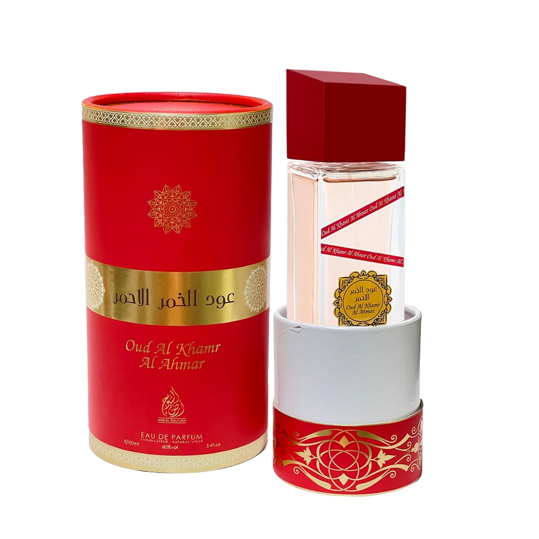 Oud Al Khamr Al Ahmar Unisex Eau De Parfum 100ml – Captivating Fruity & Floral Fragrance with Pink Pepper, Lavender, and Sandalwood Notes
