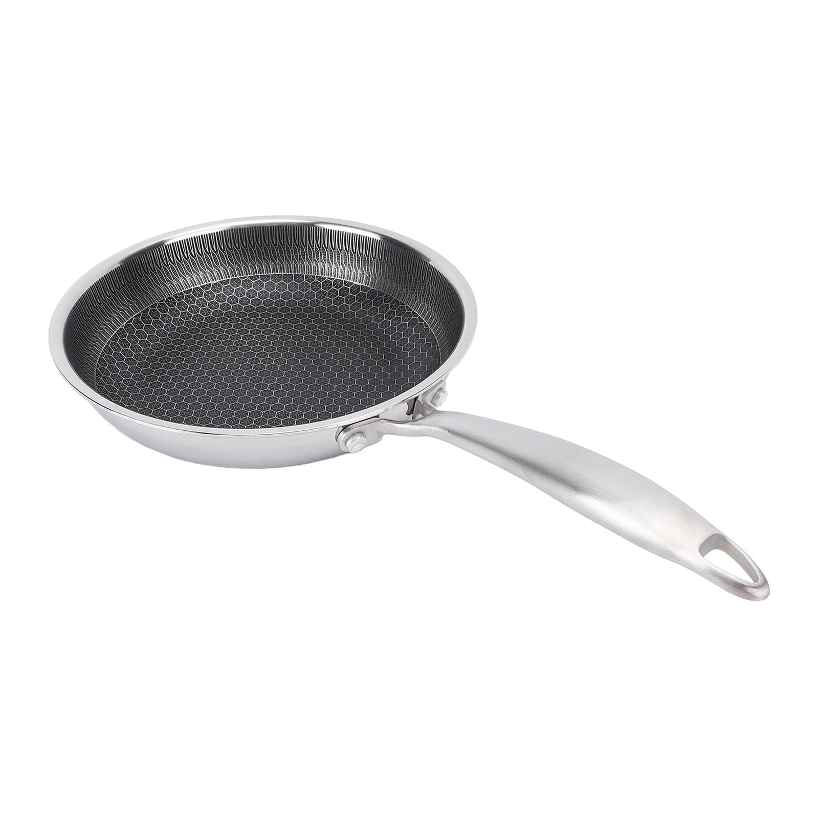 Fafeicy Patelnia ze Stali Nierdzewnej, Duża Nonstick Fating Patelnia Rdzeniowa Bez Wysiłku Wydanie żywności Miodu Anty Plasterka do Gotowania (30cm)