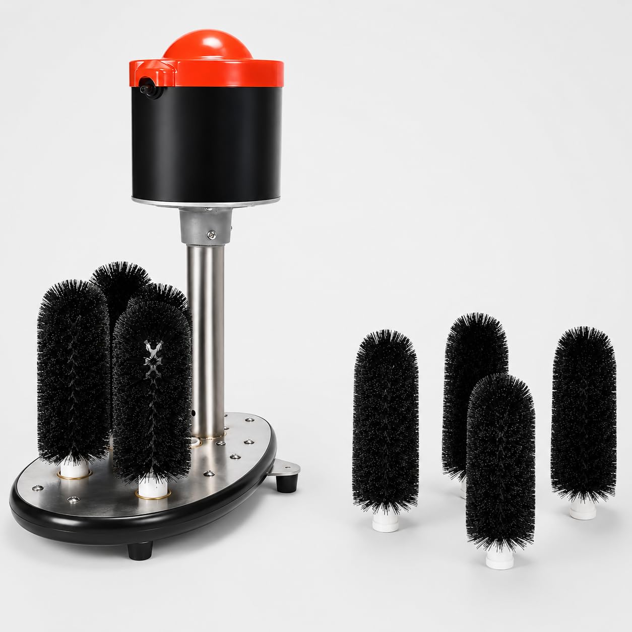 Lavadora eléctrica de vidrio, máquina de 5 cepillos para limpiar copas de vino y tazas de cerveza, 1200 tazas por hora, ideal para bares y cafeterías