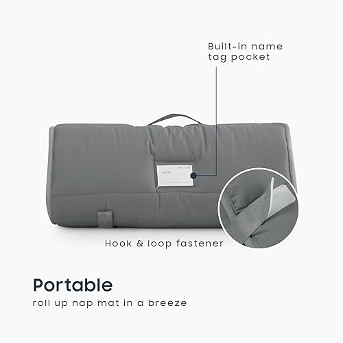 Miniatura 8 de Wake In Cloud - Tapete de siesta azul claro con almohada extraíble para niños y niñas, saco de dormir para guardería, preescolar, jardín de