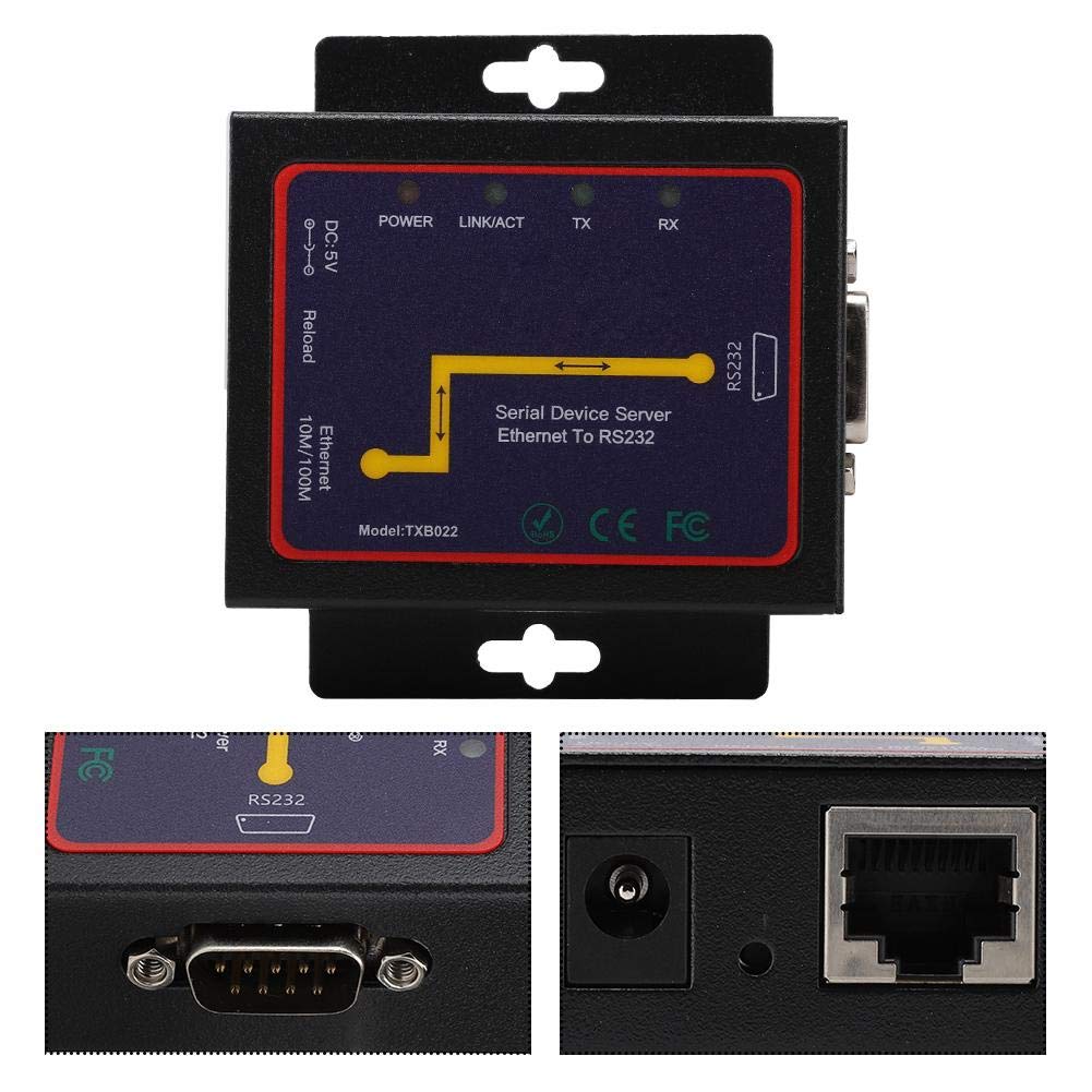 BT-N2000RS RJ45 a RS232 Servidor Serie Individual, Puerto RS-232/485/422 Convertidor a TCP/IP Ethernet, Conexión de Red Adaptable 10/100/1000Mbps(EU)