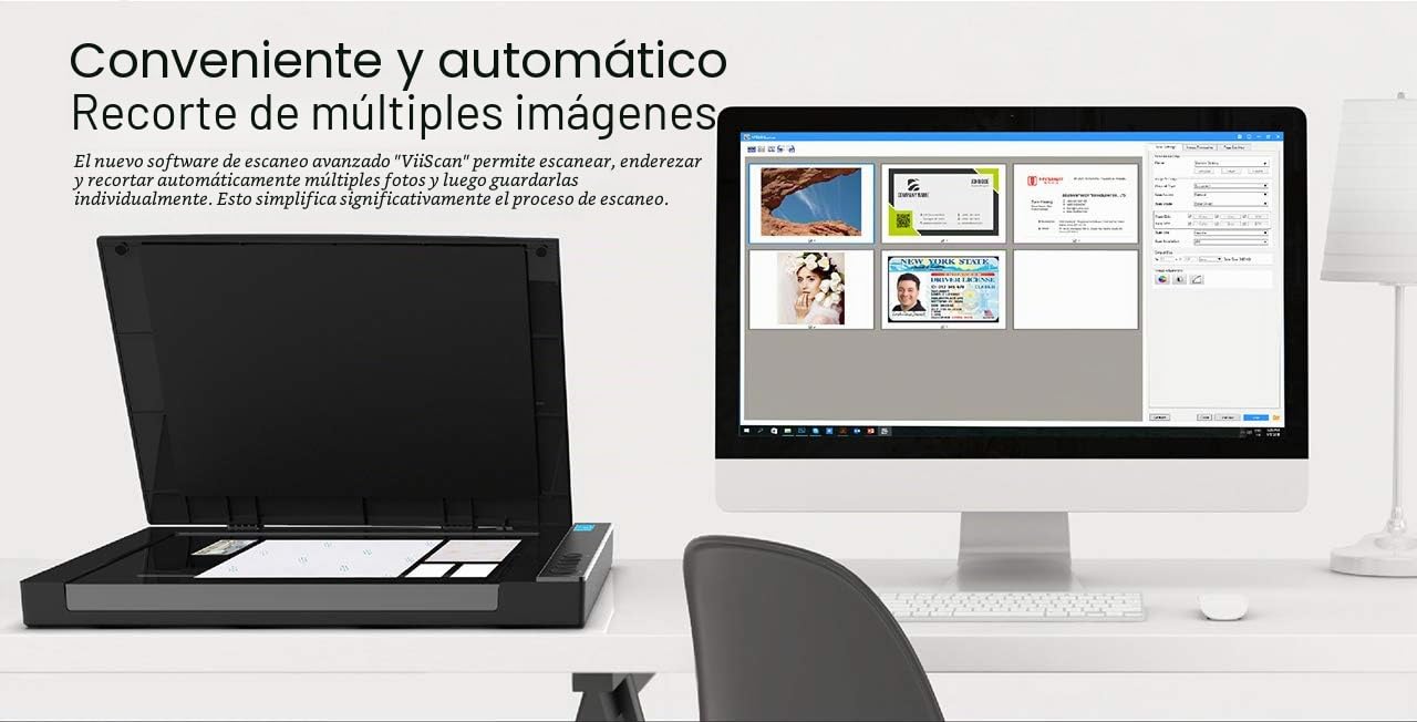 Viisan VF3120 - Escáner de Superficie Plana (DIN A3) Capacidad máxima: Resolución 1200 x 1200 dpi. Incluye Software ViiScan para Windows y Mac.