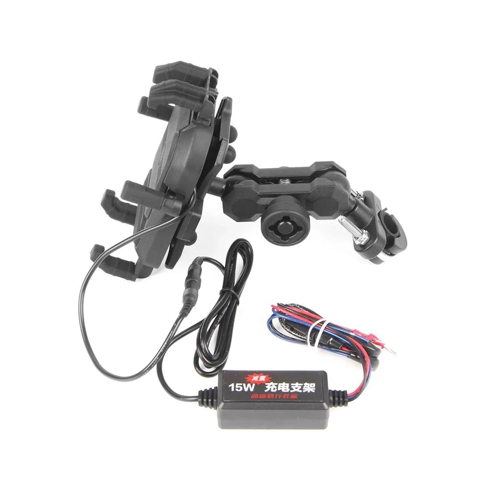 GPS para Motocicleta reducción Soporte para Teléfono Móvil Recargable, Rotación De 360 ​​°, Montaje Antivibración Ajustable con Cubierta Sombrero, Motocicleta Universal(Charging-Handlebar)
