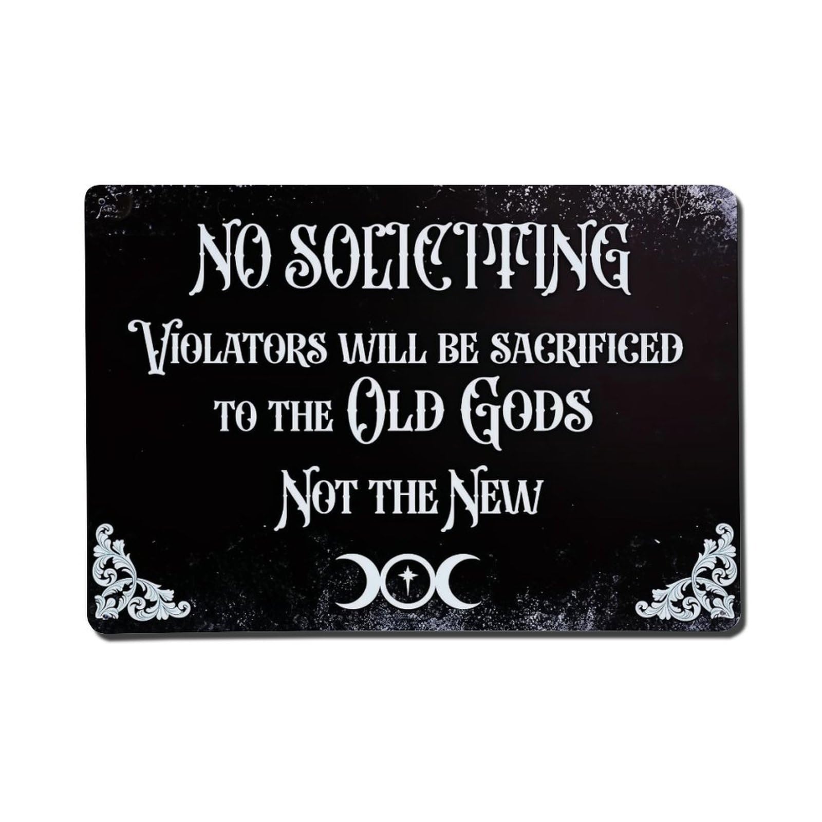 Jdfenggu Vintage No Soliciting Violators Will Be Sacrificed Retro Metal Tin Sign, Metal Poster For Bar, Home, Man Cave, Kitchen, Laundry Room Art Decor 8X12 Inch