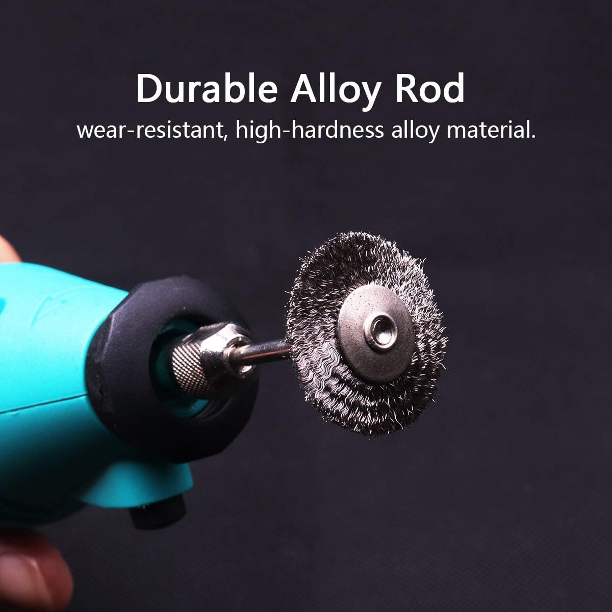 ATOPLEE Drahtbürsten-Set, 50 Stück 1 Zoll/25mm Mini-Drahtbürste mit 3mm Rundschaft, Legierungsstahl-Drahtbürste für Bohreraufsatz (50)
