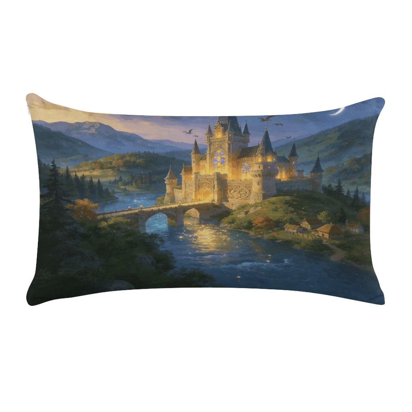 Khauerbc Style Fantasy Castlepillow Cases Standard,Ultra Soft Microfiber Pillowcase With Zipper Closure,Bed Pillowcases Cover With Zipper For Bedroom, Sofa, Couch.