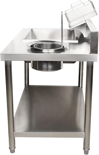 Miniatura 6 de Mesa de empanado Preparación de alimentos fritos Estación de panadería Pollo Pescado Frito Vegetal