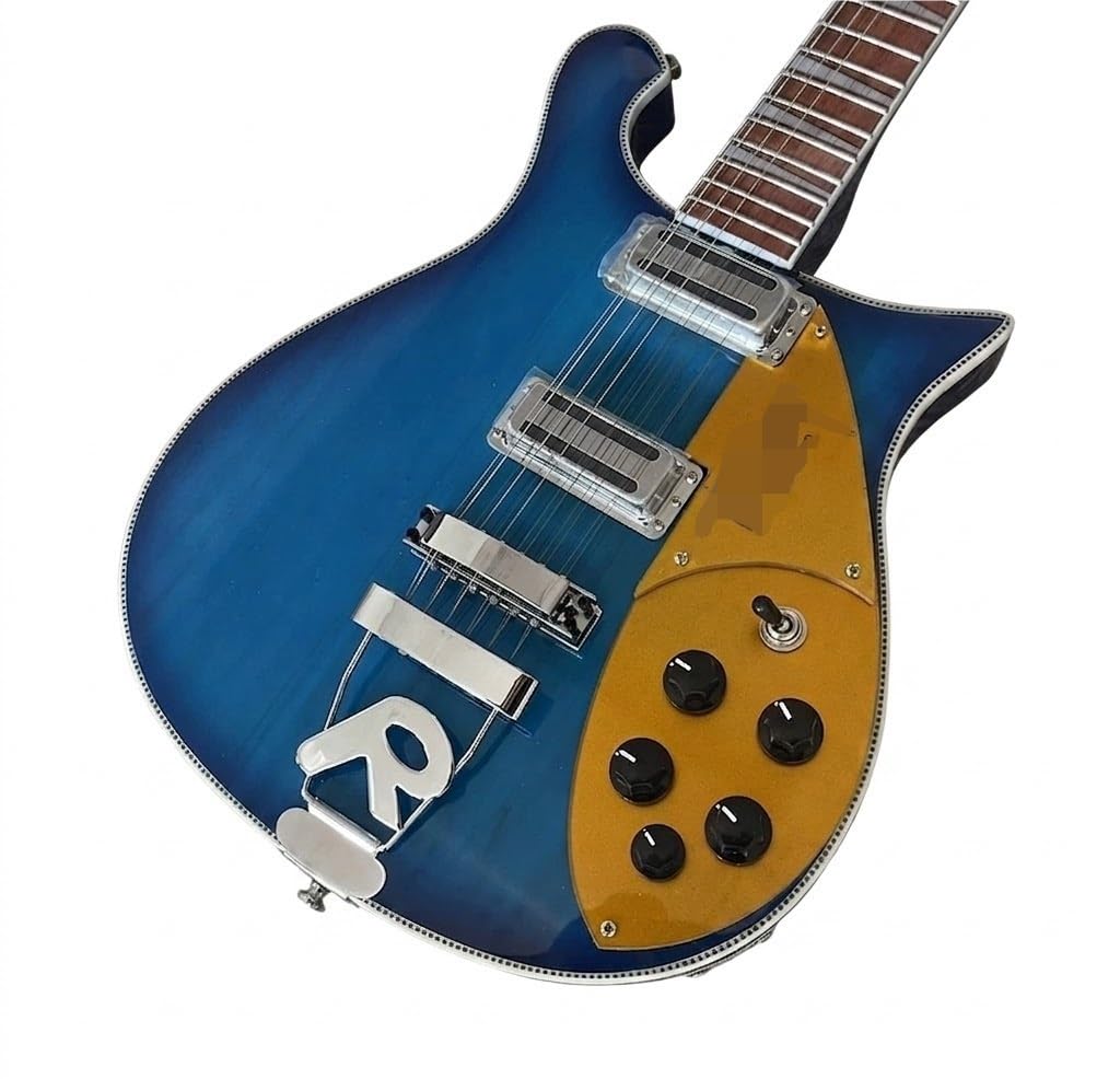 Chitarre elettriche a corpo solido a 12 corde, chitarra elettrica Blue Burst con intarsi triangolari e pickup, Guitarra Electrica for rock classico, 39 pollici