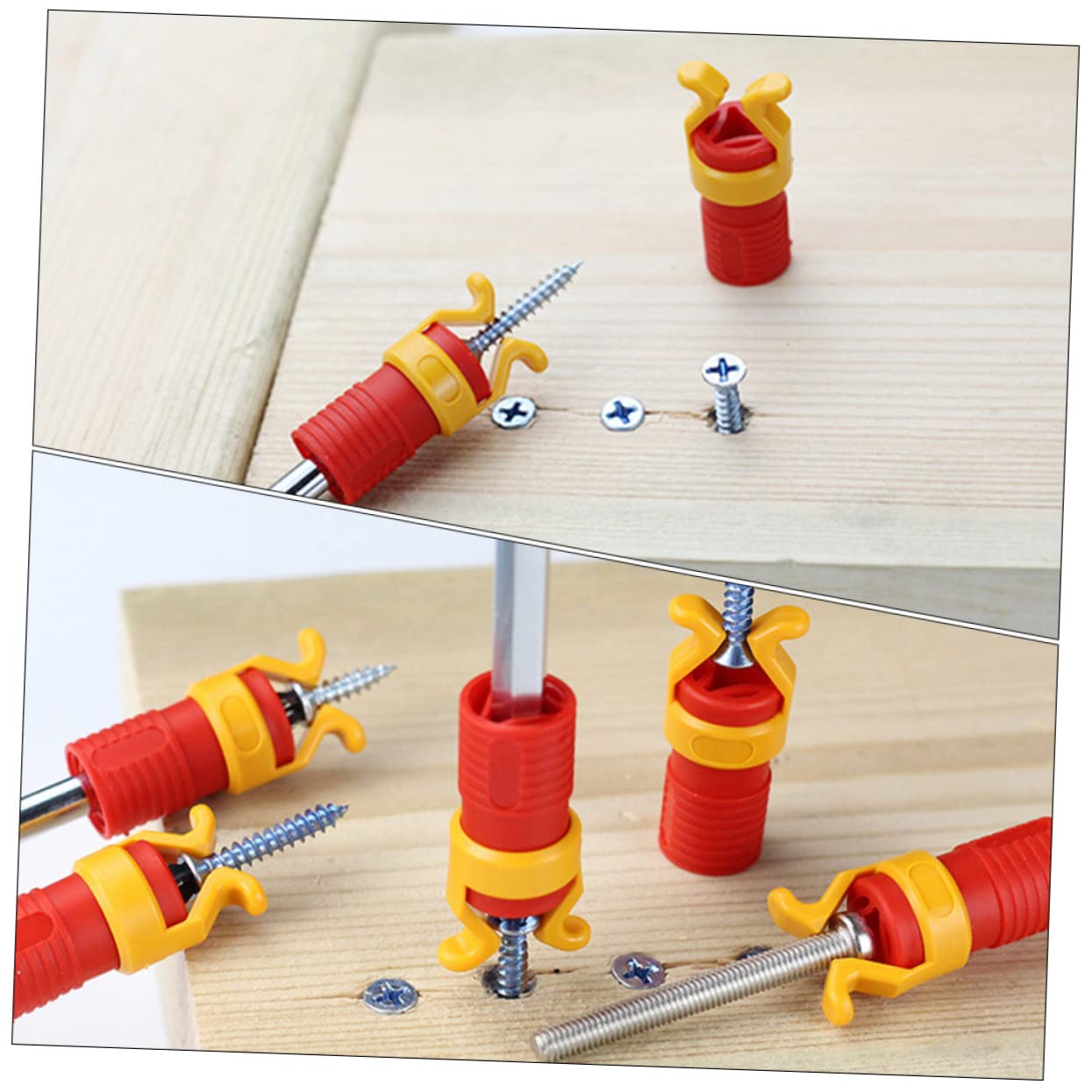 Mikikit 5pcs Screw Holder Woodworking Tool Screw Clips Screw Fixing Tools Screw Clamp Screw Gripper Screwdriver Holder Fixing Tool for Woodworking Screws Fixing Holder Small Screw Abs