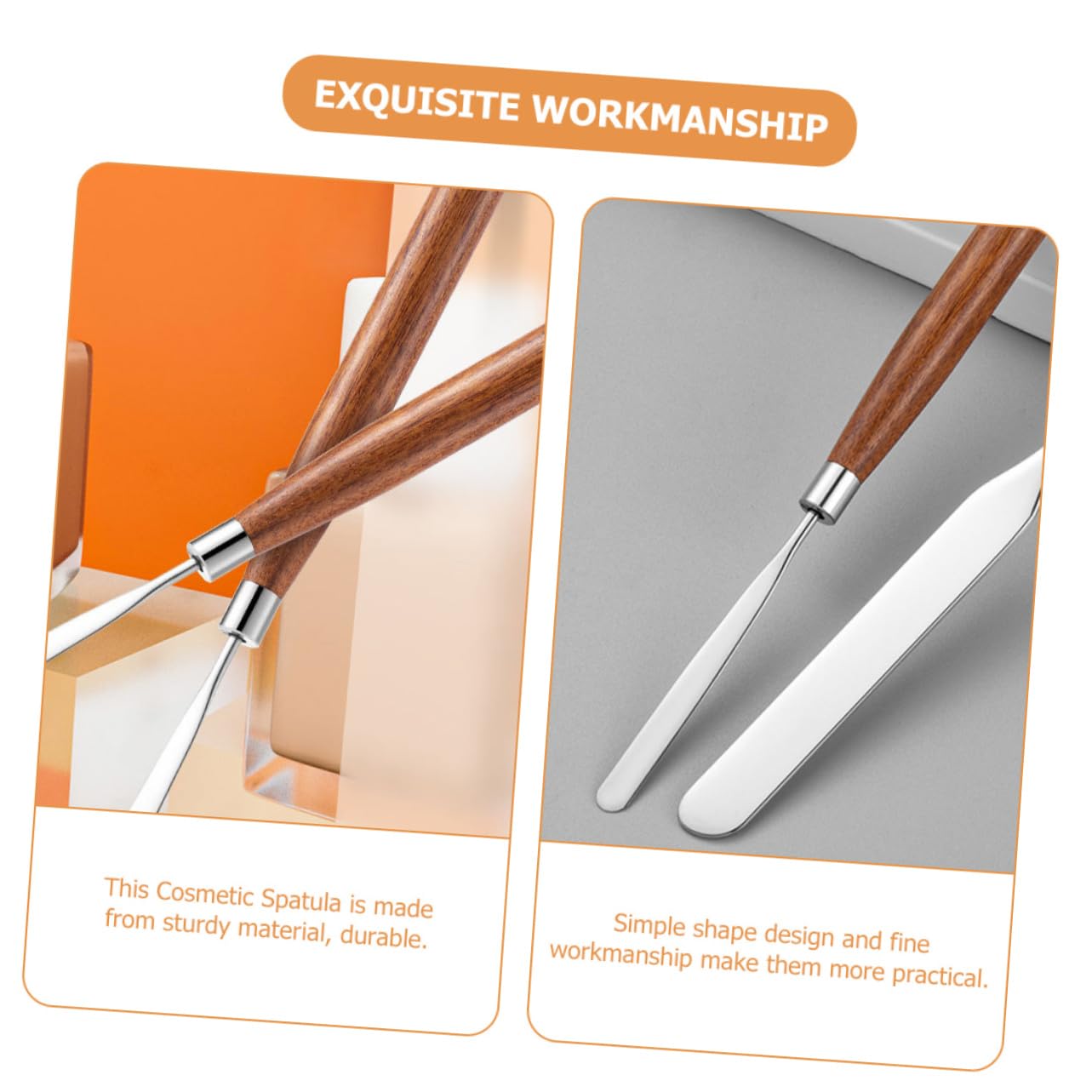 PLAFOPE Cosmetic Mixing Makeup Spatula 2pcs Foundation Makeup Spatula Mini Makeup Scoop Spatula Nail Polish Mixing Tool for Diy Beauty Shop