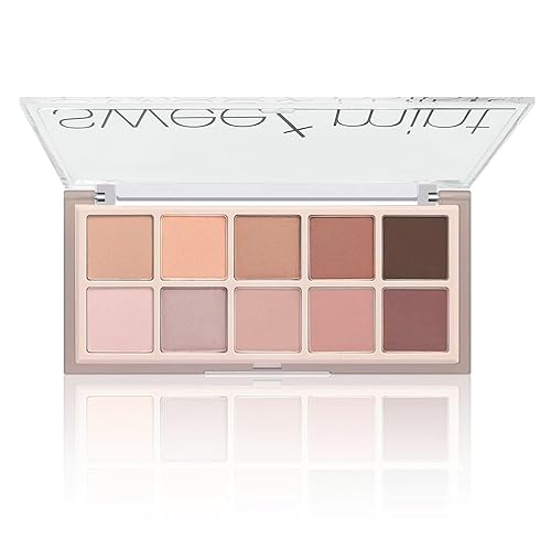 Go Ho Paleta de sombra de ojos de 10 colores, paleta de sombra de ojos mate, tonos mezclables pigmentados Highlg, aspecto natural, paleta de