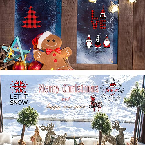 45 Pieces Vinyl Christmas Stickers For Crafts Scrapbooking Christmas Bless Saying Stickers Motivational Quote Decals For Glass Jar Window Bottle Gift Box Decorations (Plaid Style) #TOP3