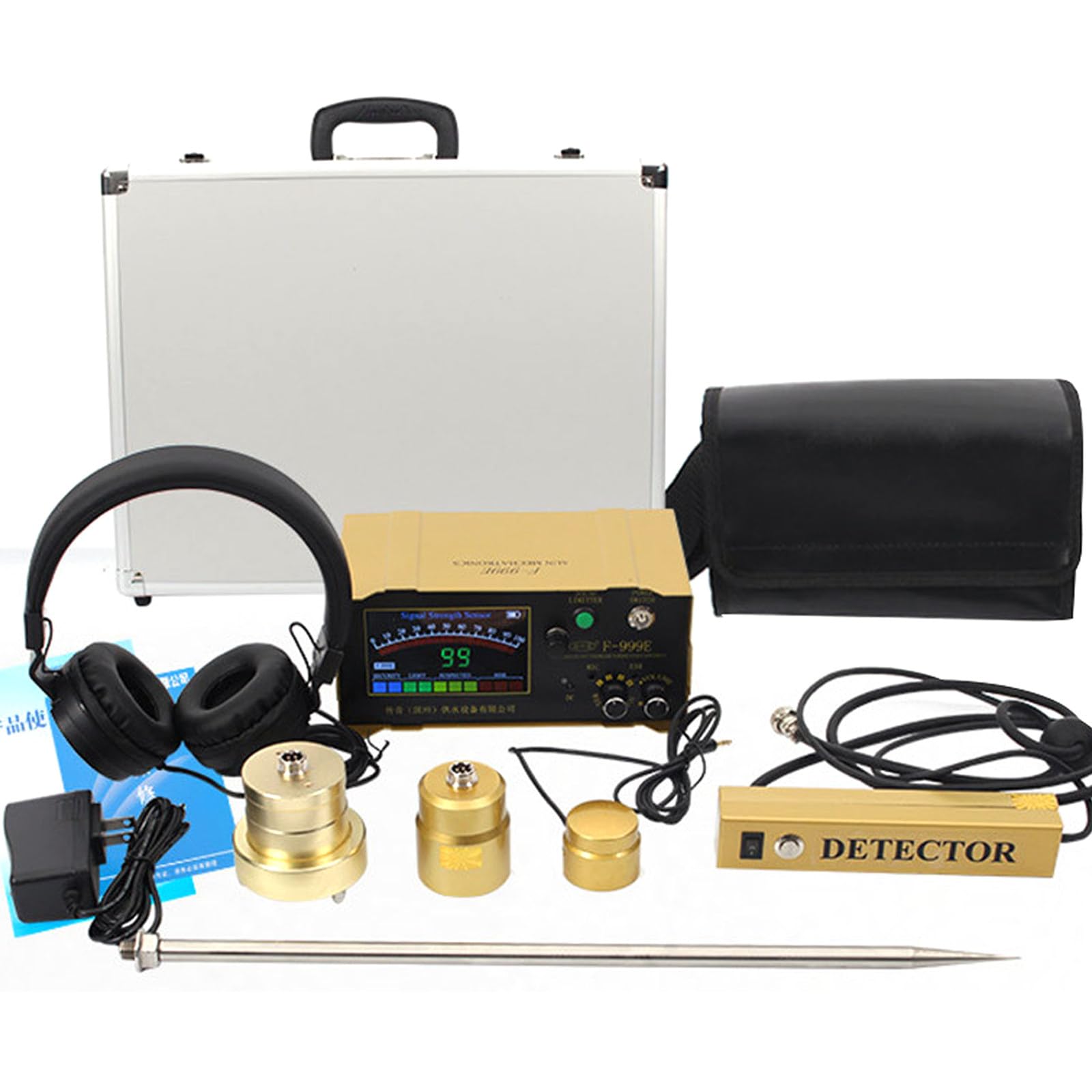 Wasserlecksucher, Wassermelder Outdoor, Wasserleckdetektor, Wasserlecksensor für Unterirdische Rohre mit Einstellbaren 4 Gängen für Die Erkennung Von Wasserlecks Bei Fußbodenheizungen