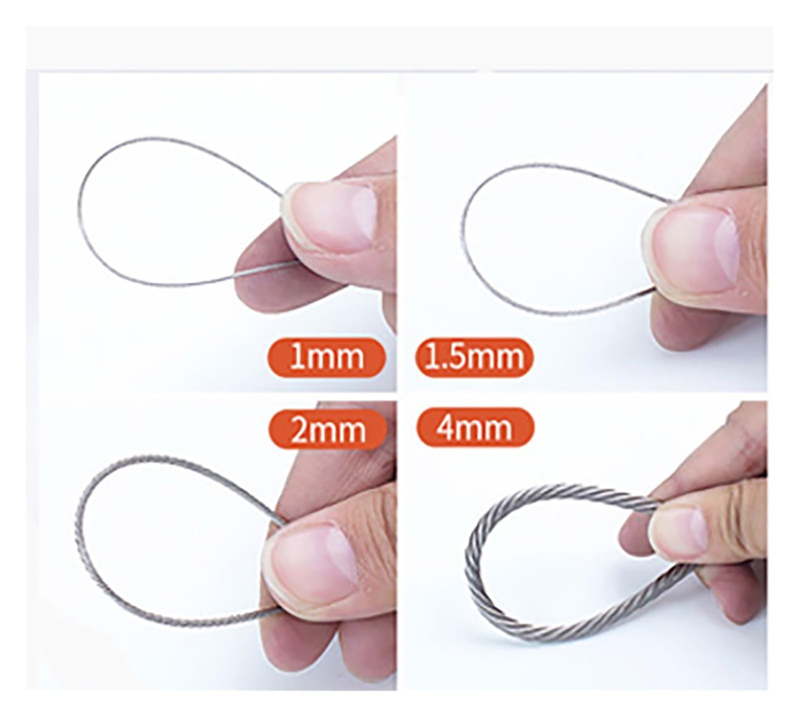 Lina stalowa Lina stalowa 304 ze stali nierdzewnej 7x7, 0,3 mm-1,2 mm(0.3mm-2 Meter)