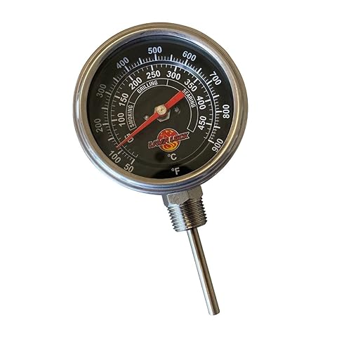 Miniatura 1 de Termómetro para parrilla de barbacoa de cara negra, 50F-900F, rango de alta temperatura, resistente calidad premium, termo para ahumador de 2
