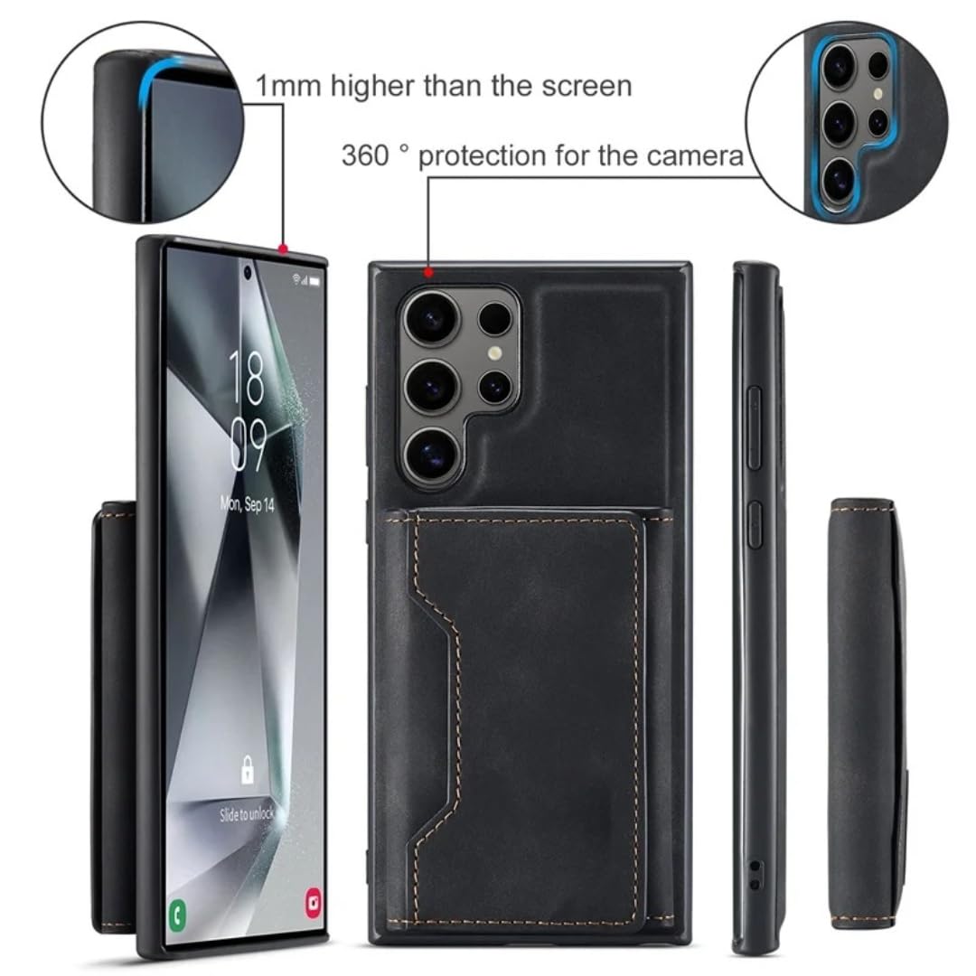 Funda para teléfono con Tarjetero Desmontable Tipo Cartera para Samsung Galaxy S25 Edge S26 Ultra S22 Plus S24 S23 S21 Fe A16 A56 A36 (para Galaxy A16 5G/Coffee)